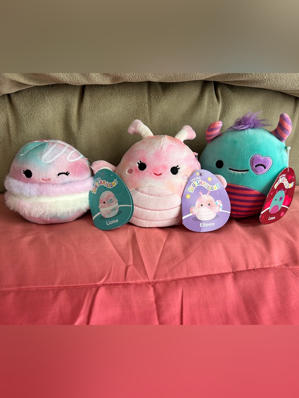 NWT Squishmallows Lunna Eileen Leon Lot of 3 Small Soft Plush Stuffed Animals